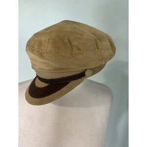 Vintage Echte‎ Prinz Heinrich Mütze Brown Suede Cap One Size